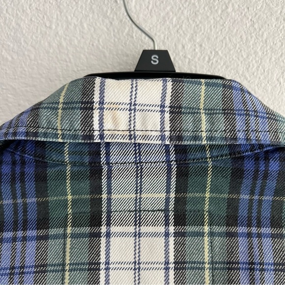 Faconnable Women’s Plaid Thick Button Up Denim Shacket Size M Western Cowgirl - Picture 6 of 8